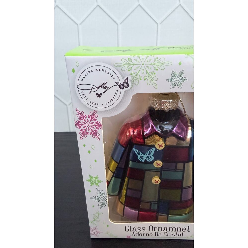 Dolly Parton Coat of Many Colors Christmas Glass Ornament Exclusive New - Picture 3 of 5